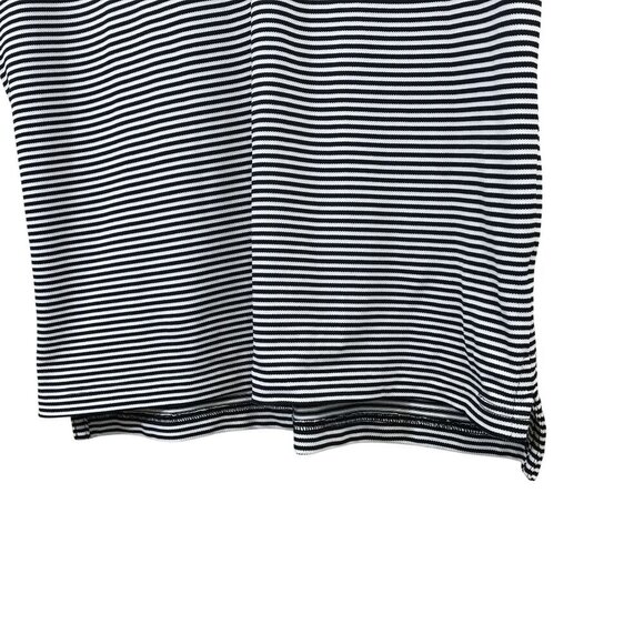 F&G Tech Mens S Black & White Striped Polo Shirt With Farley Cup Embroidery Golf - Picture 9 of 9